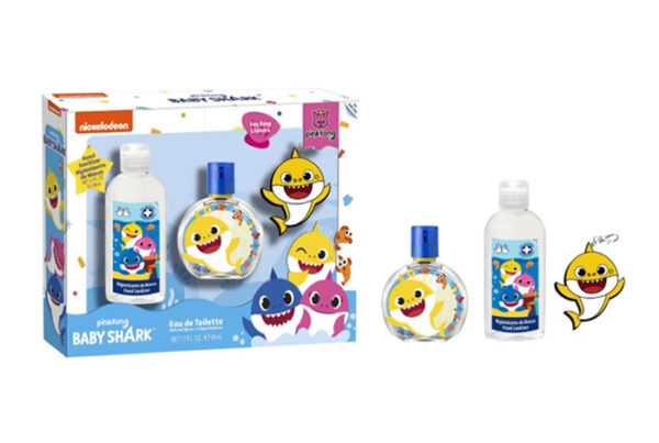 EP Line Baby Shark – EDT 50 ml + dezinfekční gel 100 ml + přívěšek na klíče