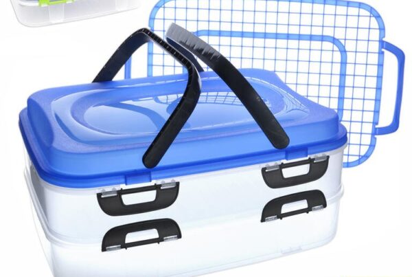 Plastový přenosný box na potraviny 2 patra